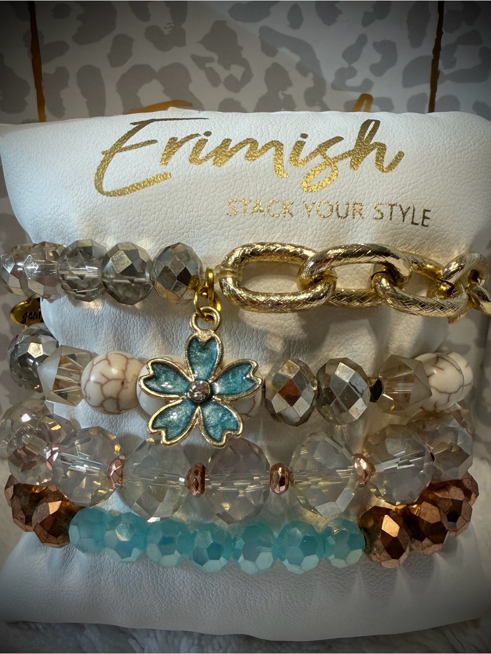 New ERIMISH Bracelets 4 Pc- Turquoise - Custom Regular, Kids or Extended Size